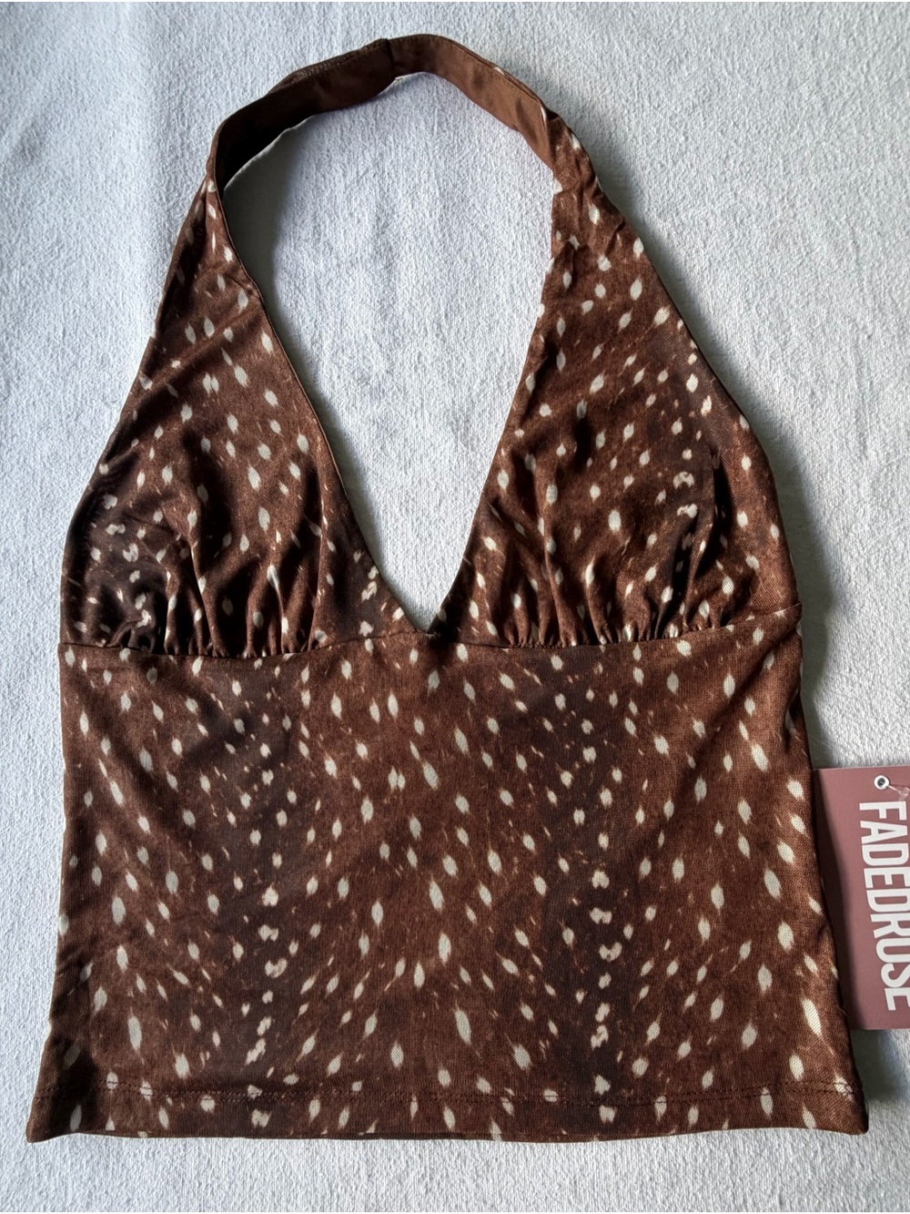 Faded Rose Brown Spotted Halter Camisole